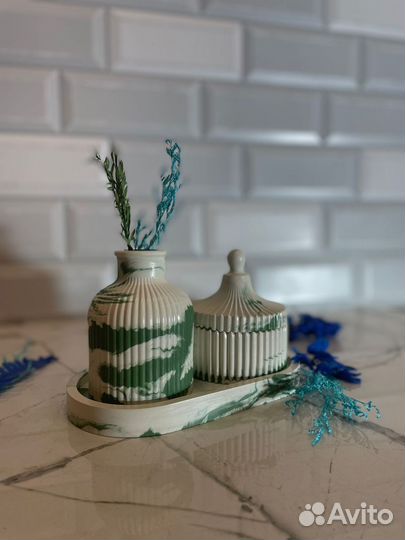 Набор шкатулка и ваза для сухоцвета