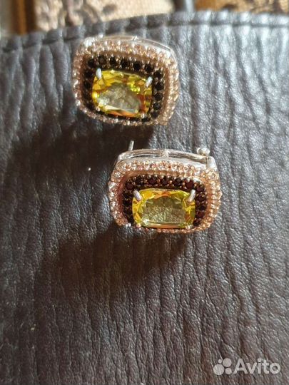 Серебряный комплект кольцо и серьги