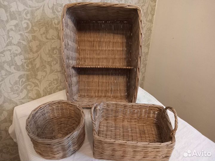 Корзина плетеная (набор из 3 шт)