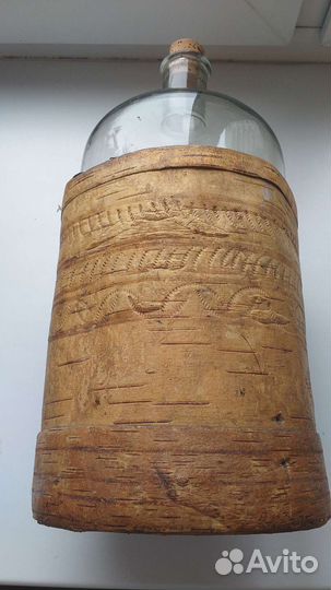 Бутыль старинная в берестяном туеске (5л)
