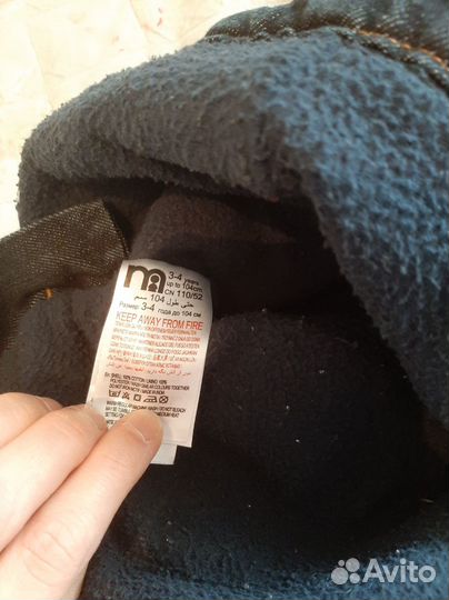 Джинсовый комбинезон утеплённый 104