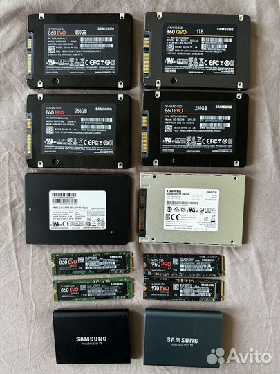 SSD диски Samsung 860 960 970 T5