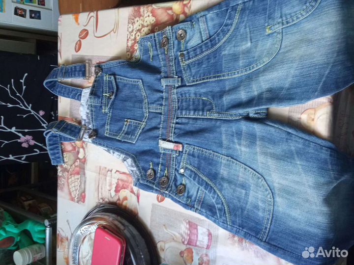 Комбинезон джинсовый для девочки 110,116