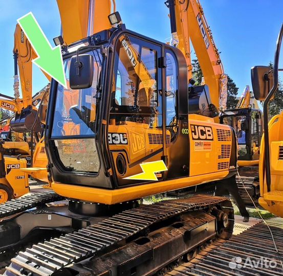 Стекло лобовое верхнее JCB JS 205LC