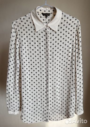 Рубашка блузка Massimo Dutti шёлк белая прямая