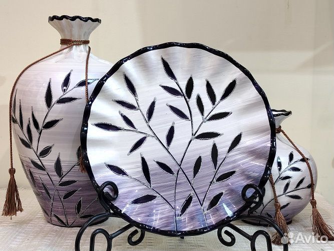 Набор 2 вазы и тарелка