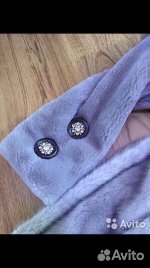 Шуба голубая норка