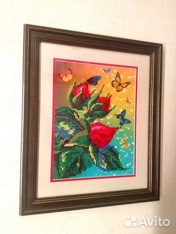 Алмазная мозаика готовая, Розы, 32х38