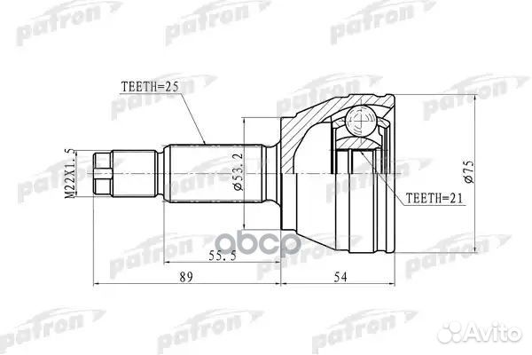 ШРУС наружн 25x53.2x21 ford: focus 00-03 sohc М