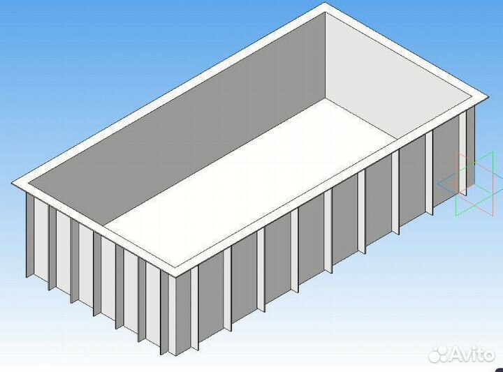 Пластиковая чаша бассейна 4,5*3,5*1,5м прямоугольн