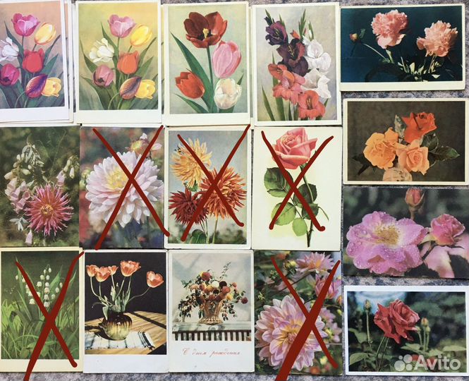 Окрытки СССР, цветы 50,60,70 годов