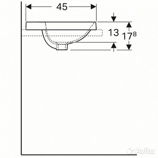 Раковина Geberit VariForm 55 500.720.01.2 Белая