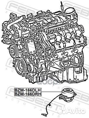 Подушка двигателя левая BZM166DLH Febest