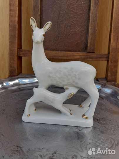 Статуэтка олениха с олененком СССР