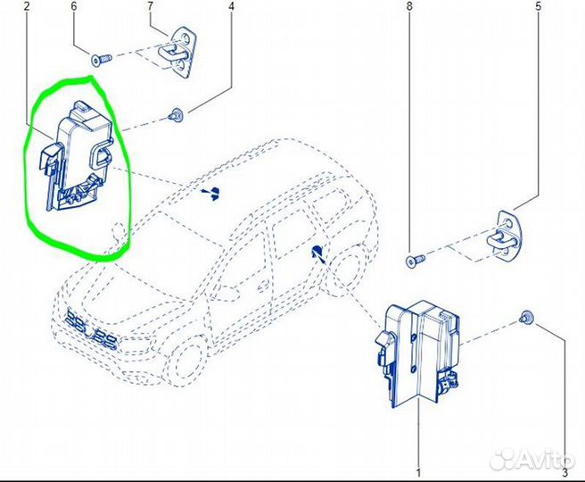 Замок двери задний правый Renault Duster F4RE410