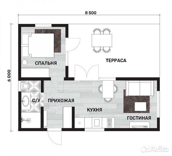 Готовый модульный дом с ремонтом 55.55 м²