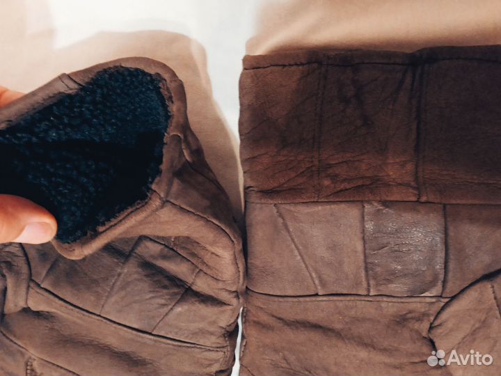 Мужские кожаные перчатки коричневые