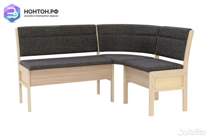 Кухонный угловой диван Этюд облегченный 2-1 серый