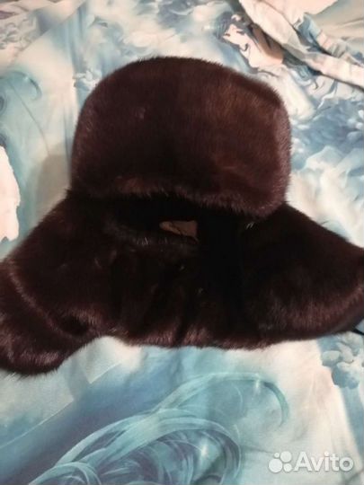 Мужская шапка норковая цельная (чёрная)