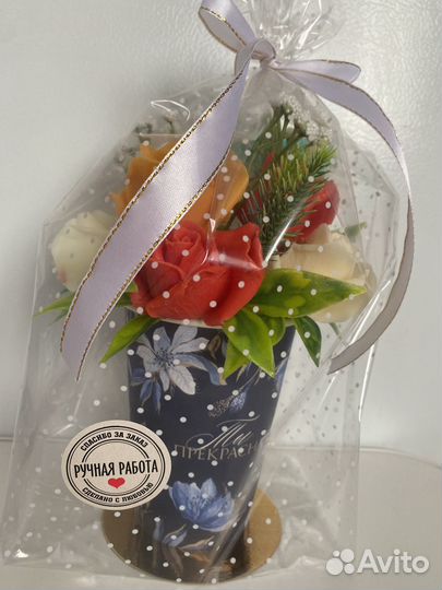 Букет из мыльных роз