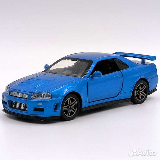 Машина металлическая Nissan Skyline GTR 34 14см