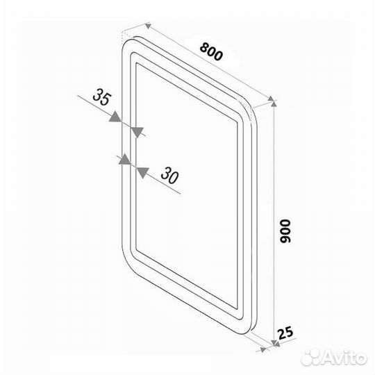 Зеркало Континент Lucia LED 80x90 белое LED под