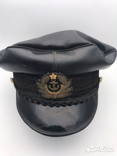 Фуражка морская капитанская кожаная