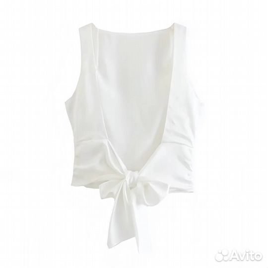 Атласный топ с открытой спиной