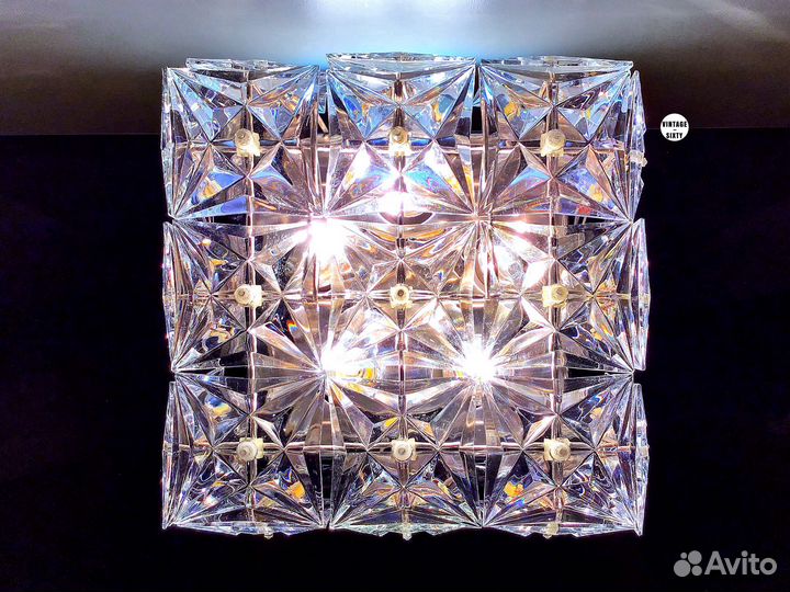 Люстра потолочная хрустальная квадрат СССР 80-е гг