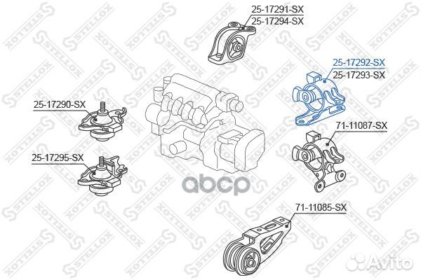 25-17292-SX подушка кпп Honda Jazz/Fit GD# 200