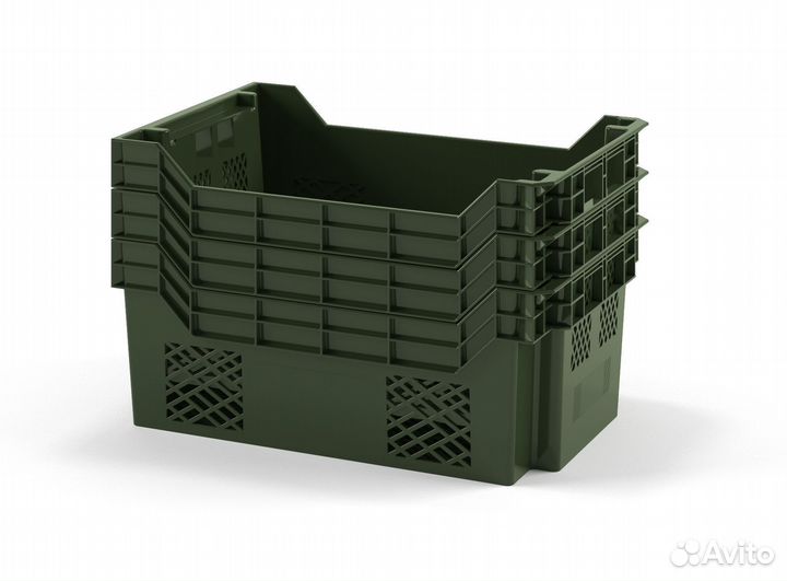 Ящик овощной вкладываемый 600х400х245 мм зелёный