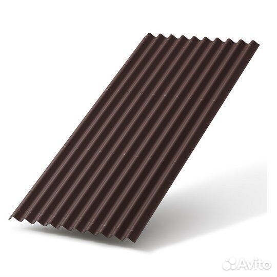 Кровельный лист ондулин Смарт 1950*960 коричневый
