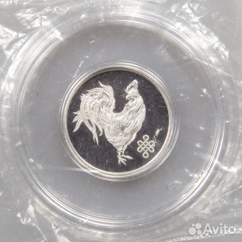 Серебряная монета на удачу «Петух»