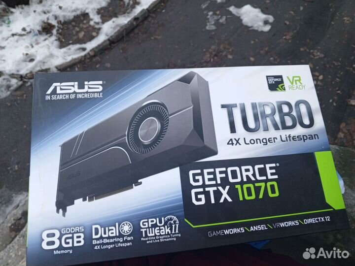 Игровая видеокарта GTX 1070 Turbo 8GB