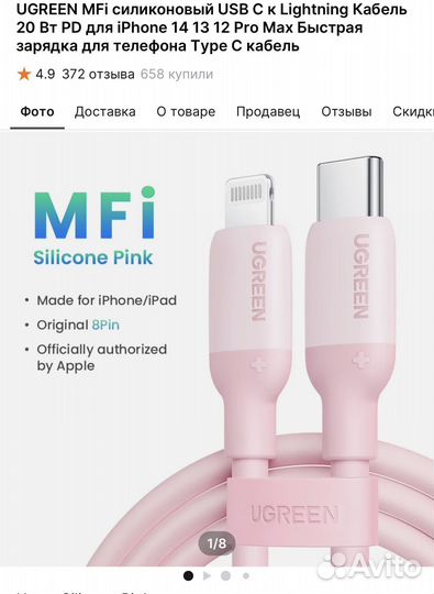 Ugreen кабель usb type c для iPhone