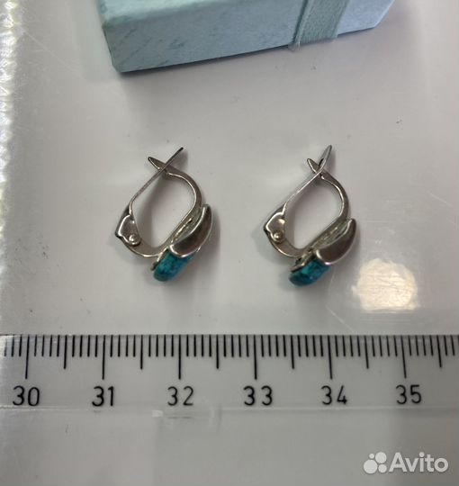 Серьги серебро с бирюзой