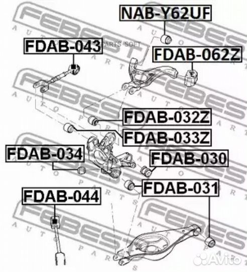 Fdab062Z Febest Сайлентблок задний верхнего рычага