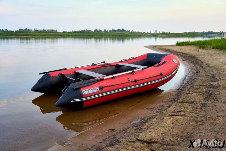 Надувная лодка mishimo family PRO 350(красно-черн)
