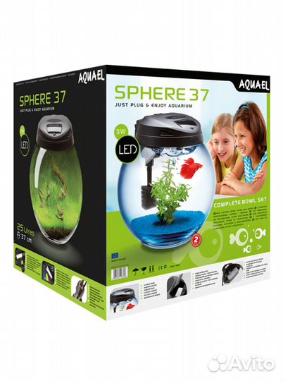 Аквариум Aquael Sphere 37, 25 литров