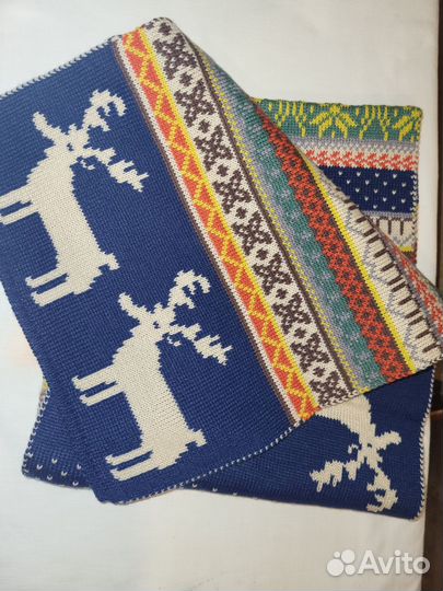 Шарф, с оленями, на Новый год