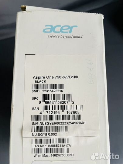 Нетбук acer 756