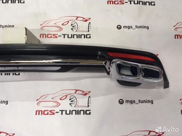 Задний диффузор с насадками Mercedes w222 S63 AMG
