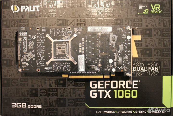 Видеокарта GTX 1060 3GB Palit Dual