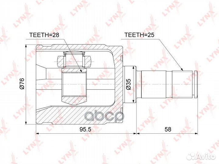 ШРУС внутренний CI3735 lynxauto