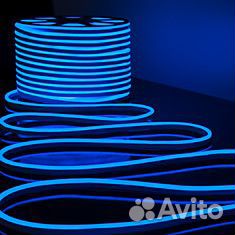 Неон мини LUX рез 1см синий 2835 120 8х16мм 12В