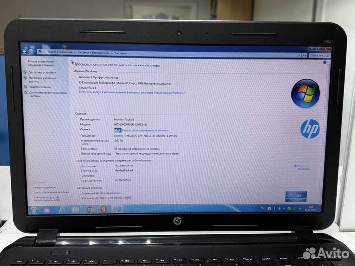 Ноутбук Hp 250 4х - ядерный процессор