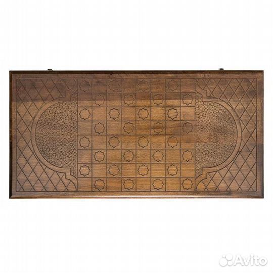 Нарды и шашки резные Кавказский волк 62 х 64 см бук Армения 62701