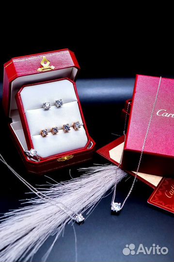 Серьги,кулон Cartier