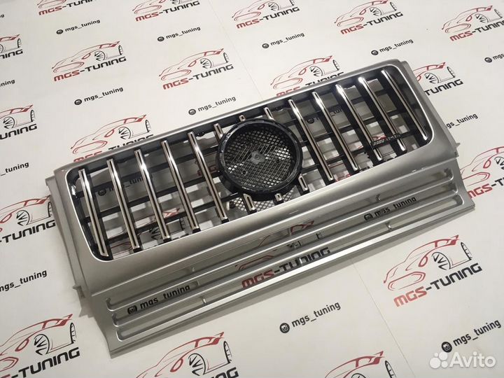 Решетка Мерседес G-Class GT Серая Б/З + AMG