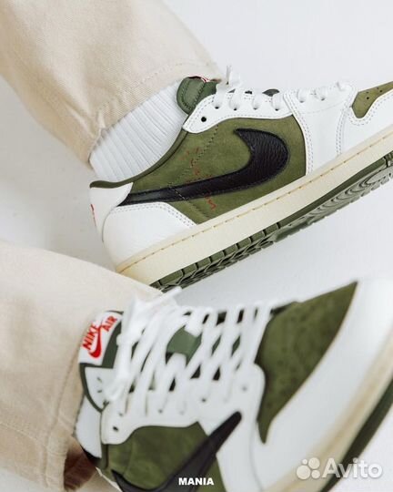 Кроссовки Air Jordan 1 Low Medium Olive